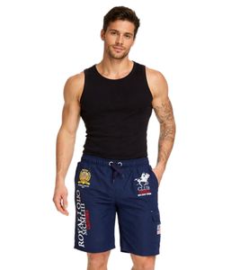 GEOGRAPHICAL NORWAY Costume da bagno da uomo con logo stampato Pantaloncini da bagno con tasche Pantaloncini da bagno 001 Blu navy