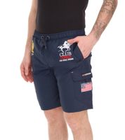 Maillot de bain homme Geographical Norway avec logo imprimé et poches. Short de bain 001 bleu marine.