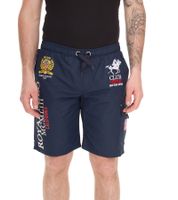 Maillot de bain homme Geographical Norway avec logo imprimé et poches. Short de bain 001 bleu marine.