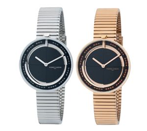 Orologio da donna Pierre Cardin con quadrante senza tempo, orologio analogico al quarzo con bracciale in acciaio inossidabile, 3 ATM, 32 mm CMA.00, argento/nero/oro/oro rosa
