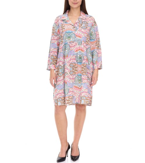 Aniston CASUAL abito estivo da donna, mini abito colorato, abito primaverile con stampa all-over, abito a maniche lunghe 28499809 verde/blu/rosa