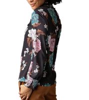 Aniston CASUAL Damen Sommer-Bluse mit floralem Muster Langarm-Shirt Frühlings-Bluse 11049069 Schwarz/Rosa/Grün