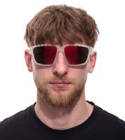 Lunettes de soleil adidas Sport pour homme avec verres rouges/oranges et branches transparentes. Lunettes de loisirs SP0008 6126G Transparentes.