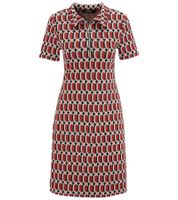Aniston SELECTED Abito estivo da donna a maniche corte con stampa integrale e cerniera, 90614761, rosso/nero