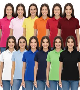 ELEVATE Helios Damen Polo-Shirt Baumwolle Polo-Hemd Pique-Strick 180 g/m² 38107 in Weiß, Rot, Blau, Gelb, Pink, Orange, Grün oder Schwarz