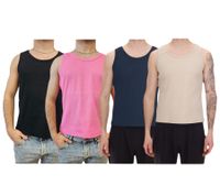 STONES Herren Tank Top modernes Shirt aus Baumwolle Rundhals-Top Muskel-Shirt Unterhemd Dunkelblau, Schwarz, Pink oder Beige