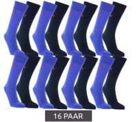 16 Paar PUMA Baumwoll-Socken lange Strümpfe Sport-Socken Sparpack 272001001 970 Dunkelblau/Hellblau