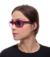 Occhiali da sole adidas da donna e da uomo, rettangolari, sfumati, con trattamento a specchio, filtro di protezione UVA e UVB, categoria 2, occhiali da vacanza EW3548 rossi