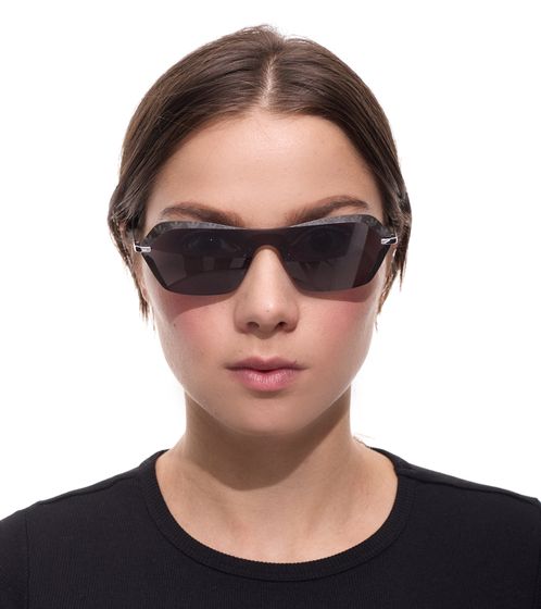 adidas Women's Sunglasses with Rectangular Lenses, Mirrored Beach Glasses, 100% UVA & UVB Protection, Category 3, Holiday Glasses, EW3513 Black