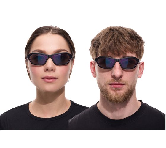 occhiali da sole adidas da uomo e da donna, occhiali rettangolari, lenti a specchio, protezione UVA e UVB, filtro categoria 2, occhiali da vacanza EW3550 Nero/Viola