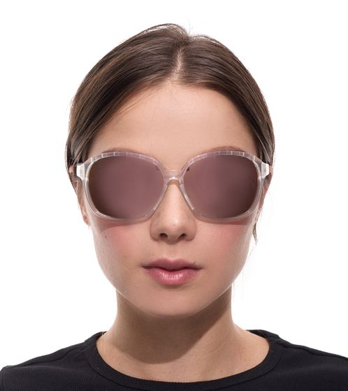 Gafas de sol adidas Sport para mujer con lentes espejadas de color cobre/marrón y patillas transparentes. Gafas de ocio SP0013 6226G Transparente.