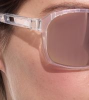 Gafas de sol adidas Sport para mujer con lentes espejadas de color cobre/marrón y patillas transparentes. Gafas de ocio SP0013 6226G Transparente.
