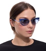 adidas Damen Sonnen-Brille randlose Katzenaugen-Brille Gradient-Gläser 100% UVA & UVB Schutz Freizeit-Brille EW3519 Blau adidas Damen Sonnen-Brille randlose Katzenaugen-Brille Gradient-Gläser 100% UVA & UVB Schutz Freizeit-Brille EW3519 Blau
