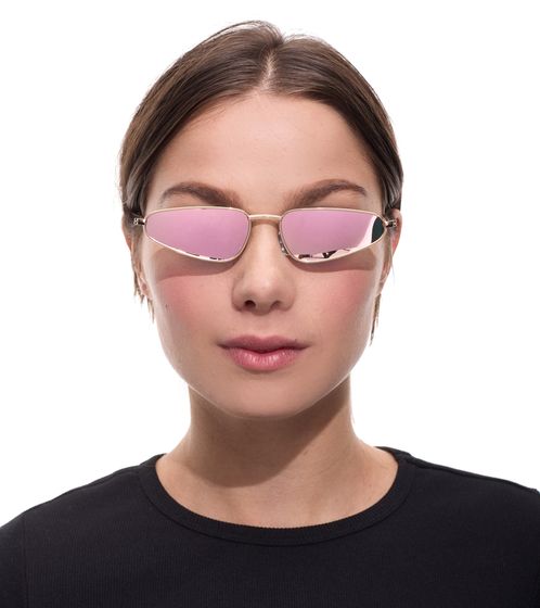 MILLNER Gatwick Damen Sonnenbrille Polarisiert und Verspiegelt 100% UV 400 Schutz Filterkategorie 3 Urlaubs-Brille in Katzenaugen-Form 0021103 Gold/Rosa