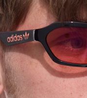 Lunettes de soleil adidas pour hommes et femmes, verres rectangulaires miroir, protection 100 % UVA et UVB, catégorie de filtre 1, lunettes de vacances EW3552 Noir/Orange