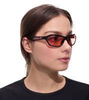 Lunettes de soleil adidas pour hommes et femmes, verres rectangulaires miroir, protection 100 % UVA et UVB, catégorie de filtre 1, lunettes de vacances EW3552 Noir/Orange