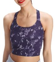 FAYN SPORTS Women's Sports Bra, Marbled Sports Top with Cotton Content, Sportswear, Training Bra, Yoga Bra 34171929 Purple/Gray