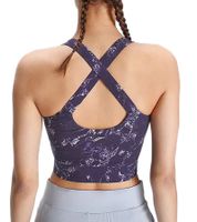 FAYN SPORTS Women's Sports Bra, Marbled Sports Top with Cotton Content, Sportswear, Training Bra, Yoga Bra 34171929 Purple/Gray