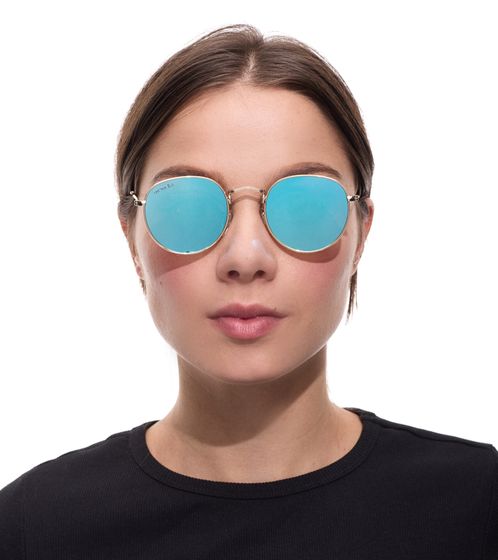Gafas de sol MILLNER Covent Garden para mujer, polarizadas y espejadas, filtro de protección 100 % UV 400, categoría 3, gafas de vacaciones, 0020105 dorado/azul