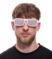 Occhiali da sole sportivi da uomo adidas con lenti a specchio, rettangolari con dettagli in metallo, per il tempo libero, filtro UVA e UVB al 100%, categoria 3, GA0557, bianchi