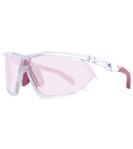 Lunettes de soleil de sport pour femmes Adidas, lunettes de cyclisme, verres roses, plaquettes de nez réglables, filtre de protection UVA et UVB catégorie 1, lunettes de vacances EW3596 rose/transparent