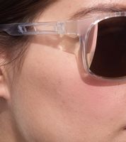 adidas Sport Damen und Herren Sonnen-Brille mit verspiegelten Kupfer/Braunen Gläsern und transparenten Bügeln Freizeit-Brille SP0011 5826G Transparent