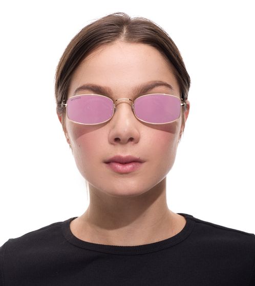 Occhiali da sole da donna MILLNER Hilton a specchio, protezione UV 400 al 100%, categoria 3, occhiali da vacanza 0020703 oro/rosa