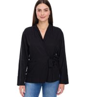 OTTO Women's Business Blazer with Tie, Basic Jacket, Wrap Jacket, Suit Jacket 66126730 Black