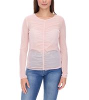 Aniston CASUAL Damen Langarm-Shirt durchsichtiger Alltags-Pullover mit V-Ausschnitt Sommer-Shirt 99505354 Rosa
