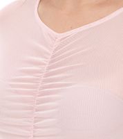 Aniston CASUAL Damen Langarm-Shirt durchsichtiger Alltags-Pullover mit V-Ausschnitt Sommer-Shirt 99505354 Rosa