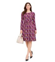 Aniston SELECTED Women's Summer Dress Midi Dress with Geometric Patterns Holiday Dress 39733762 Purple/Brown/Green