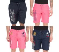 GEOGRAPHICAL NORWAY Quara/Quoyal Maillot de bain pour homme avec logo imprimé et poches Bleu marine/rose