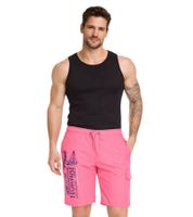 GEOGRAPHICAL NORWAY Quara/Quoyal Herren Badehose Schwimm-Hose mit Logo-Print Bade-Shorts mit Taschen Schwimm-Shorts Navy oder Pink