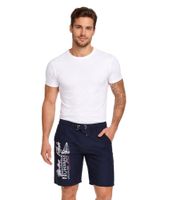 GEOGRAPHICAL NORWAY Quara/Quoyal Herren Badehose Schwimm-Hose mit Logo-Print Bade-Shorts mit Taschen Schwimm-Shorts Navy oder Pink