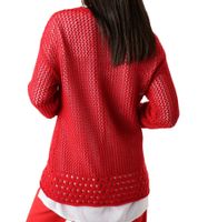 Aniston CASUAL Women's Chunky Knit Sweater with Cotton Content, Long-Sleeved Shirt 83680609 Red