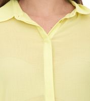 Aniston SELECTED Damen Sommer-Bluse Langarm-Shirt mit Kent-Kragen sommerliche Basic-Bluse 13456949 Gelb