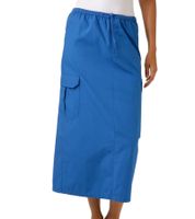 Aniston CASUAL Damen Cargo-Rock Sommer-Rock Midi-Länge Baumwoll-Rock mit Gummizug 77100947 Blau