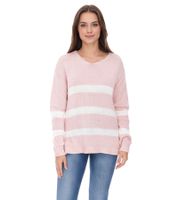 Maglione casual da donna Aniston in maglia con contenuto di cotone, per tutti i giorni, a maniche lunghe, 74491342, rosa/bianco