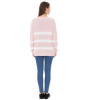 Maglione casual da donna Aniston in maglia con contenuto di cotone, per tutti i giorni, a maniche lunghe, 74491342, rosa/bianco