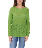 Aniston Damen Langarm-Shirt mit Rücken-Cut-Out Alltags-Pullover Sommer-Shirt 48676348 Grün