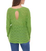 Aniston Damen Langarm-Shirt mit Rücken-Cut-Out Alltags-Pullover Sommer-Shirt 48676348 Grün