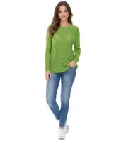 Aniston Women's Long-Sleeved Shirt with Back Cut-Out, Everyday Sweater, Summer Shirt, 48676348 Green