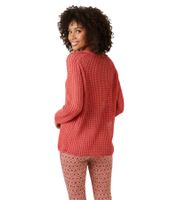Aniston CASUAL Damen Strick-Pullover Grobstrick-Pullover mit Knopfleiste Langarm-Shirt 81819457 Rot