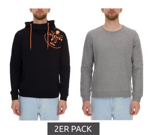Confezione da 2 maglioni da uomo in cotone CHIEMSEE, maglione girocollo con stampa colorata sul retro, maglione con cappuccio 92047217 Nero/Grigio
