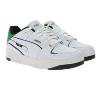 PUMA SLIPSTREAM Echtleder-Schuhe im Retro-Vibe Freizeit-Sneaker mit farbigen Akzenten Schnür-Schuhe 393266 Weiß/Lila oder Weiß/Grün
