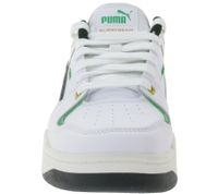 PUMA SLIPSTREAM Echtleder-Schuhe im Retro-Vibe Freizeit-Sneaker mit farbigen Akzenten Schnür-Schuhe 393266 Weiß/Lila oder Weiß/Grün