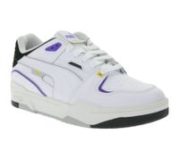 PUMA SLIPSTREAM Echtleder-Schuhe im Retro-Vibe Freizeit-Sneaker mit farbigen Akzenten Schnür-Schuhe 393266 Weiß/Lila oder Weiß/Grün
