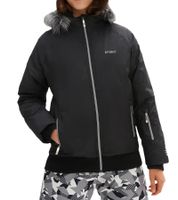 Veste d'hiver pour fille, veste de ski durable, veste d'extérieur avec capuche et fourrure amovible, veste de neige 938001 Noir