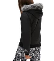 Veste d'hiver pour fille, veste de ski durable, veste d'extérieur avec capuche et fourrure amovible, veste de neige 938001 Noir