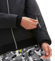 Veste d'hiver pour fille, veste de ski durable, veste d'extérieur avec capuche et fourrure amovible, veste de neige 938001 Noir